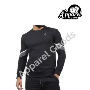 French Terry Sweatshirt Sports Casual Fitness For Men's - Black