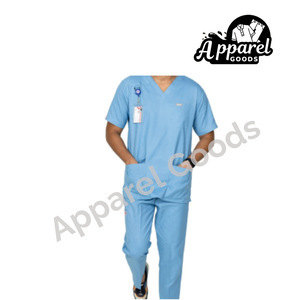 Azure-Ciel Blue Unisex Blended Scrubs
