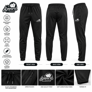 Apparel Goods Black Performance Activewear Trousers