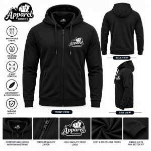 Apparel Goods Black Performance Activewear Hoodie