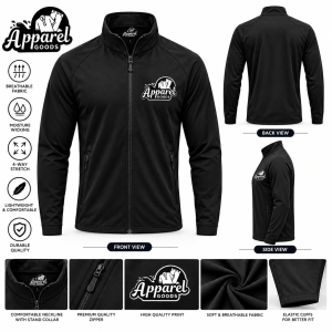 Apparel Goods Black Performance Activewear Jacket